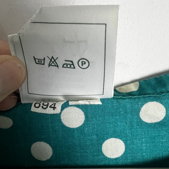 Vintage 1980s Laura Ashley Green White Polka Dot Retro 1920s Style Dress Size 10 - Picture 10 of 12